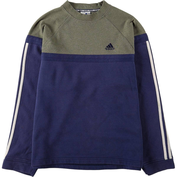 90s-00'S Adidas one-point logo sweatshirt, men's size L equivalent, vintage. cotton Khaki type Vintage Second Hand