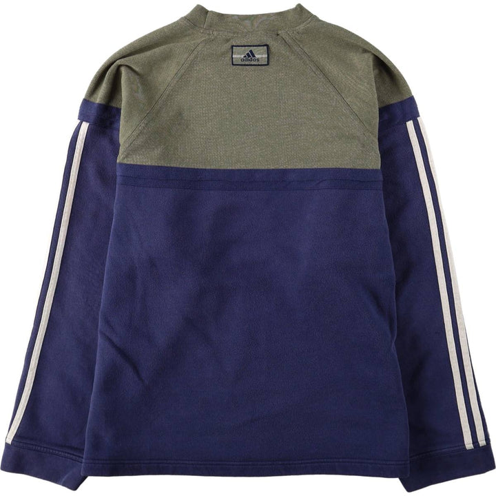90s-00'S Adidas one-point logo sweatshirt, men's size L equivalent, vintage. cotton Khaki type Vintage Second Hand