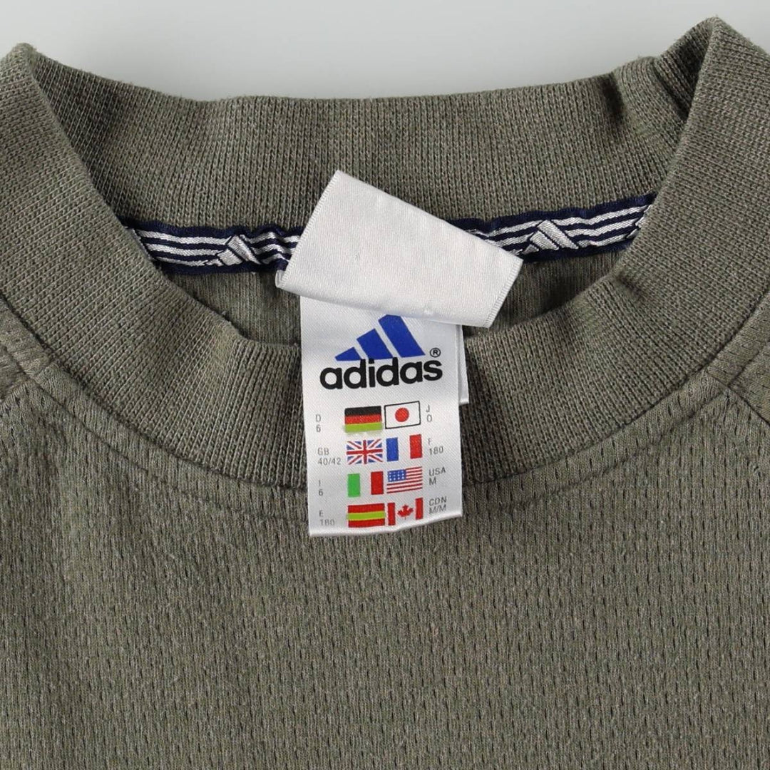 90s-00'S Adidas one-point logo sweatshirt, men's size L equivalent, vintage. cotton Khaki type Vintage Second Hand