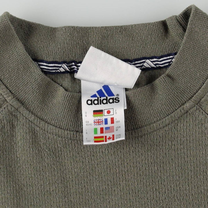 90s-00'S Adidas one-point logo sweatshirt, men's size L equivalent, vintage. cotton Khaki type Vintage Second Hand