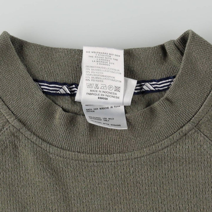 90s-00'S Adidas one-point logo sweatshirt, men's size L equivalent, vintage. cotton Khaki type Vintage Second Hand