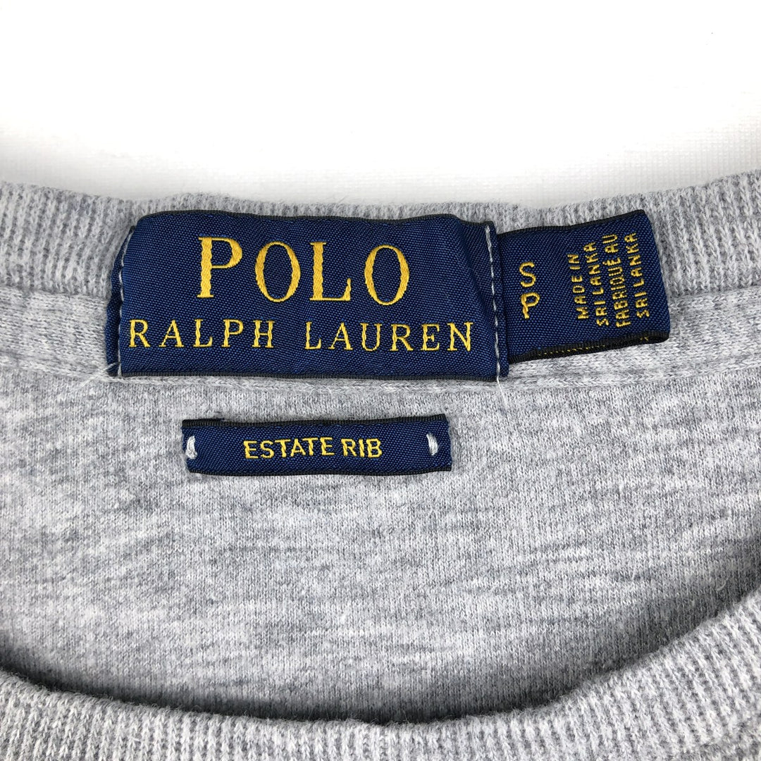 Ralph Lauren POLO RALPH LAUREN ESTATE RIB One-Point Logo Sweatshirt (Men's Size S) unclear gray type Vintage Second Hand