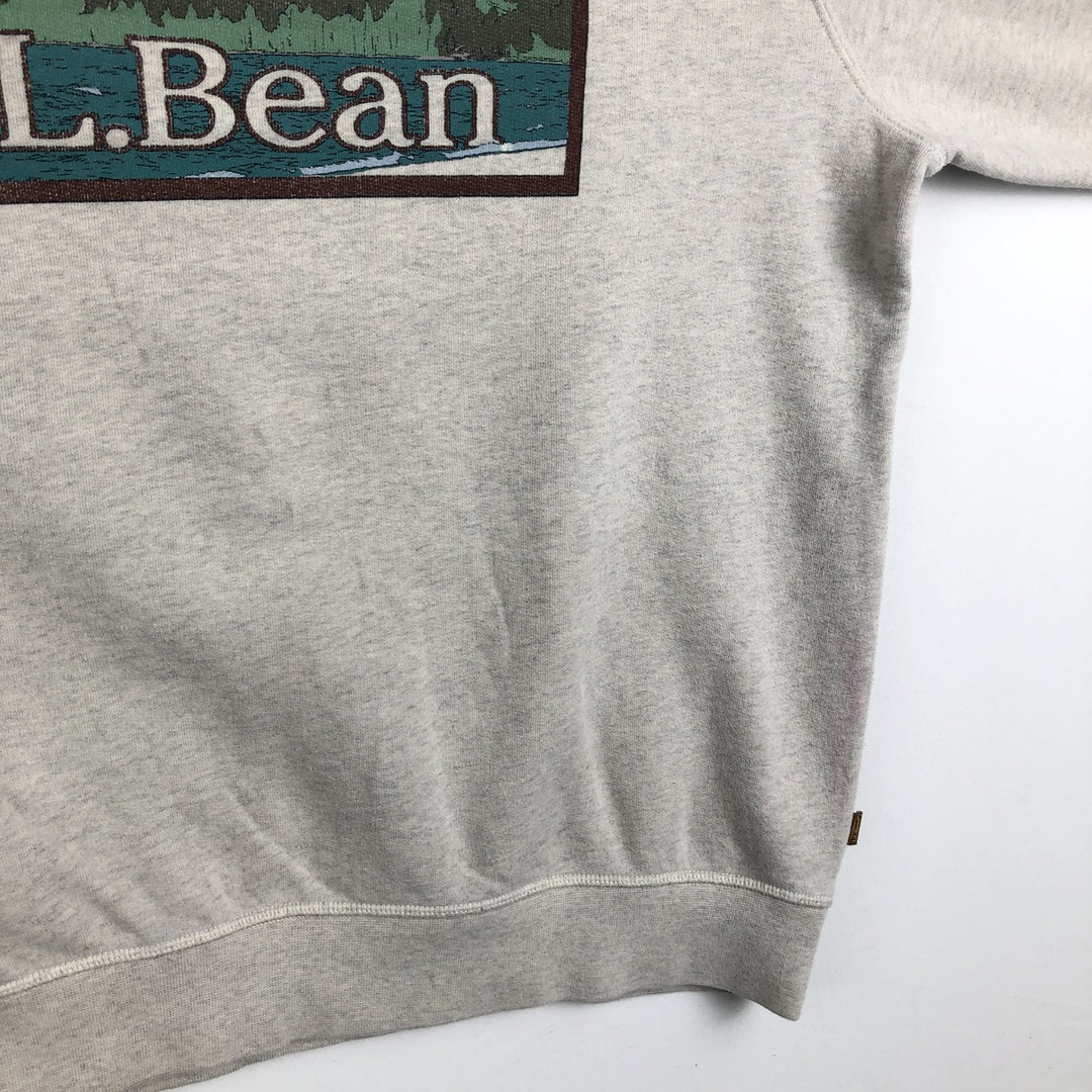 2000'S LLBean One-Point Logo Sweatshirt, Men's Size L (approx.) cotton pale white type Vintage Second Hand