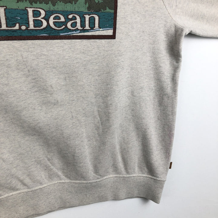 2000'S LLBean One-Point Logo Sweatshirt, Men's Size L (approx.) cotton pale white type Vintage Second Hand