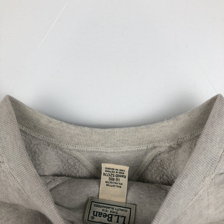 2000'S LLBean One-Point Logo Sweatshirt, Men's Size L (approx.) cotton pale white type Vintage Second Hand