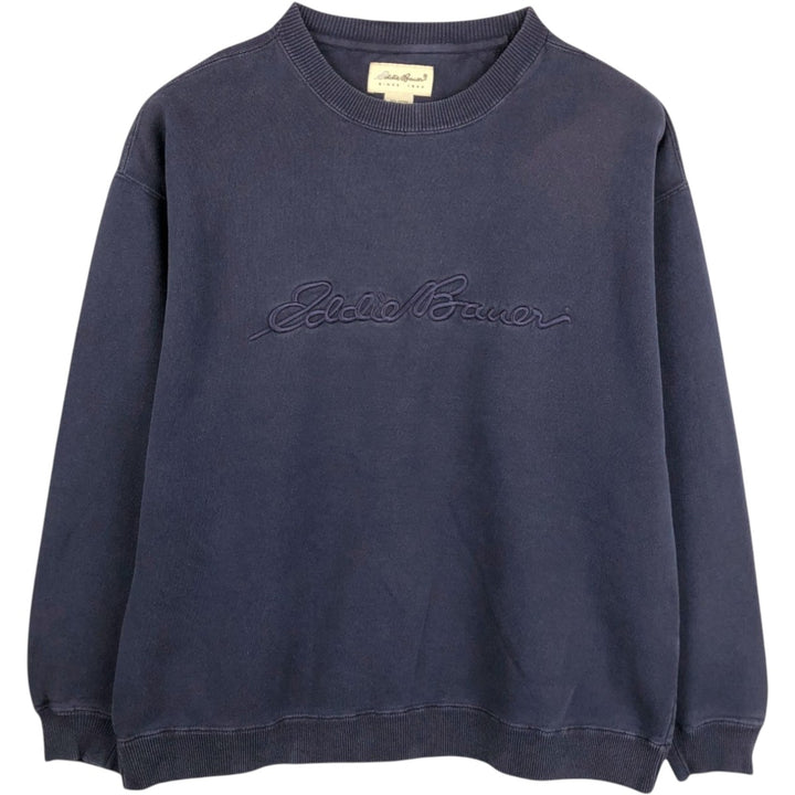 1990'S Eddie Bauer Logo Sweatshirt, Men's Size M (approx.), Vintage cotton Navy blue Vintage Second Hand