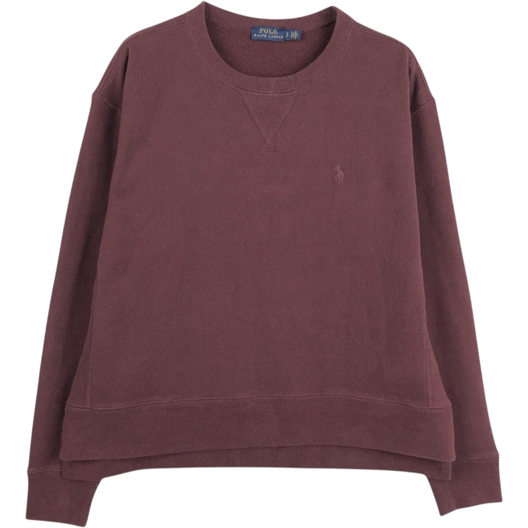 Ralph Lauren POLO by Ralph Lauren One Point Logo Sweatshirt Trainer Men's S Size cotton burgundy type Vintage Second Hand