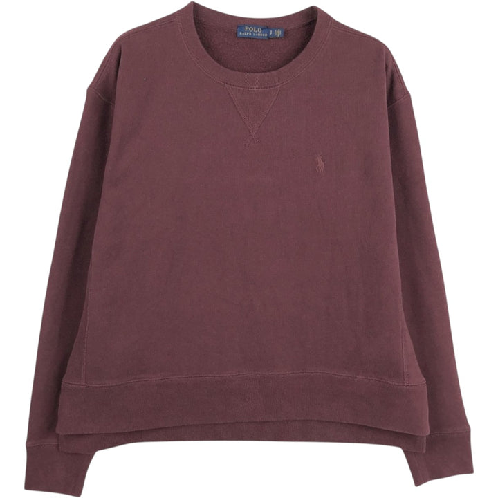 Ralph Lauren POLO by Ralph Lauren One Point Logo Sweatshirt Trainer Men's S Size cotton burgundy type Vintage Second Hand
