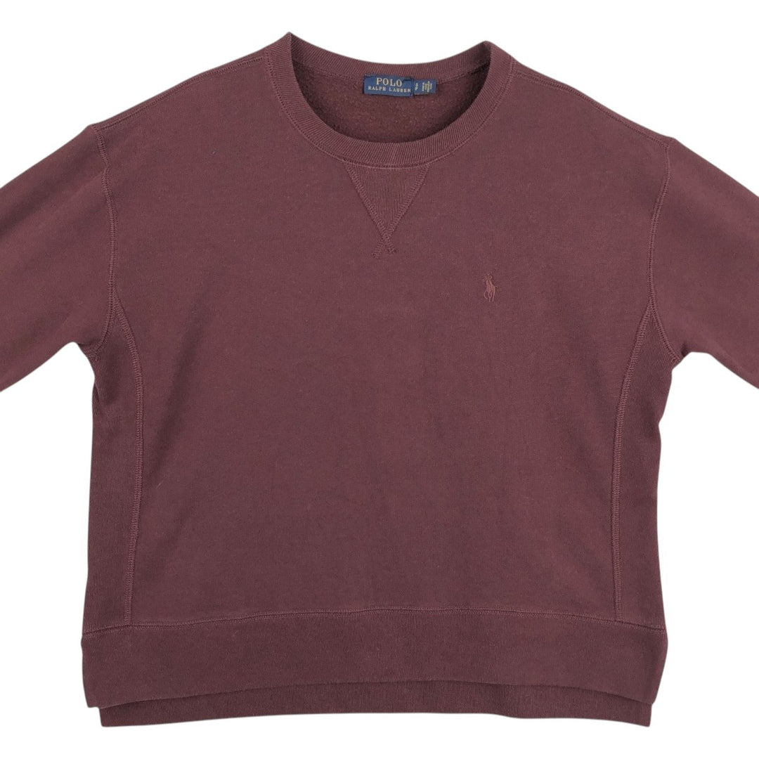 Ralph Lauren POLO by Ralph Lauren One Point Logo Sweatshirt Trainer Men's S Size cotton burgundy type Vintage Second Hand