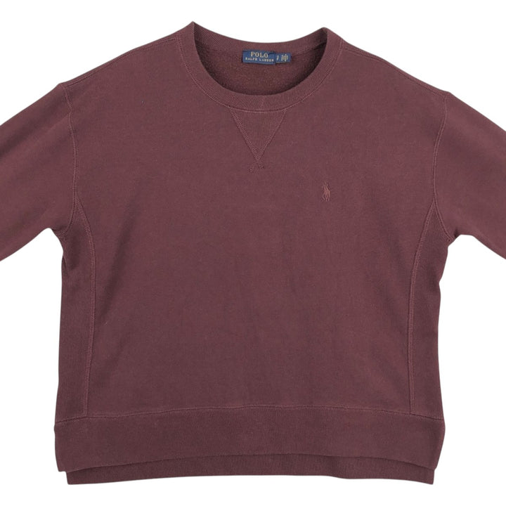 Ralph Lauren POLO by Ralph Lauren One Point Logo Sweatshirt Trainer Men's S Size cotton burgundy type Vintage Second Hand
