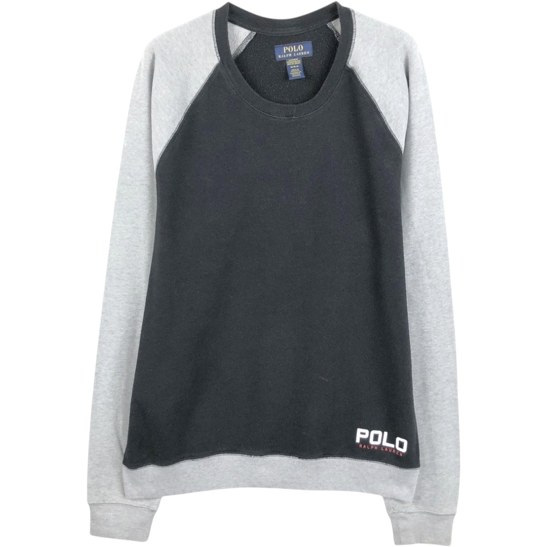 Ralph Lauren POLO RALPH LAUREN One-point logo sweatshirt, sweatshirt, men's M size cotton black type Vintage Second Hand