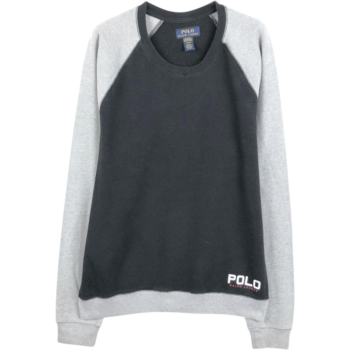 Ralph Lauren POLO RALPH LAUREN One-point logo sweatshirt, sweatshirt, men's M size cotton black type Vintage Second Hand