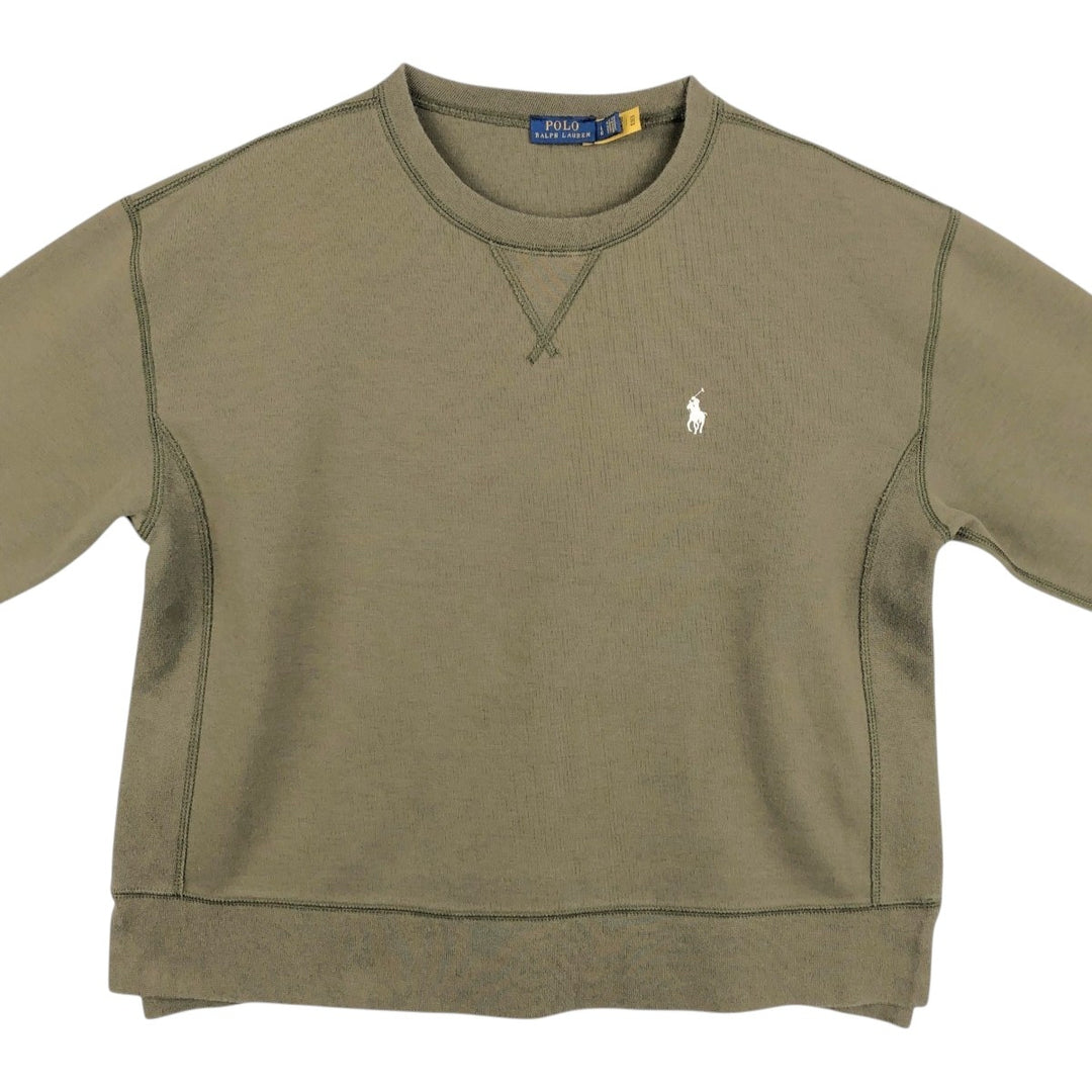 Ralph Lauren POLO RALPH LAUREN One-point logo sweatshirt, sweatshirt, men's size L polyester Khaki type Vintage Second Hand