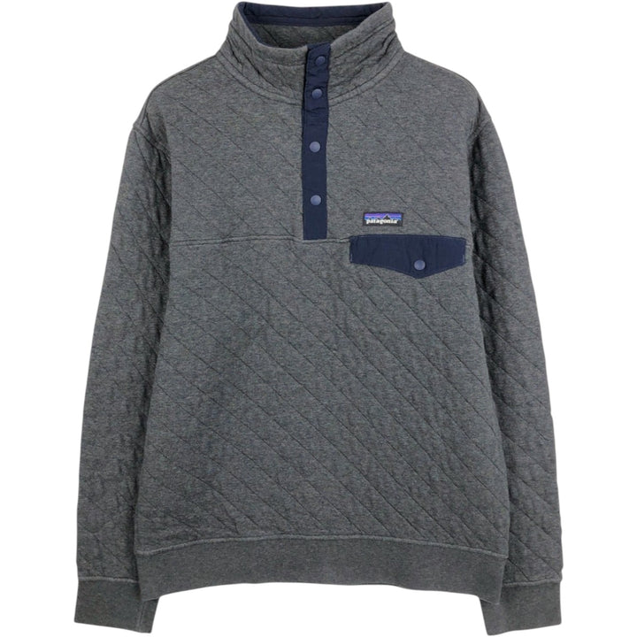 Patagonia Organic Cotton SYNCHILLA Snap-T 25450 Sweatshirt (Men's Size M) cotton Charcoal Vintage Second Hand