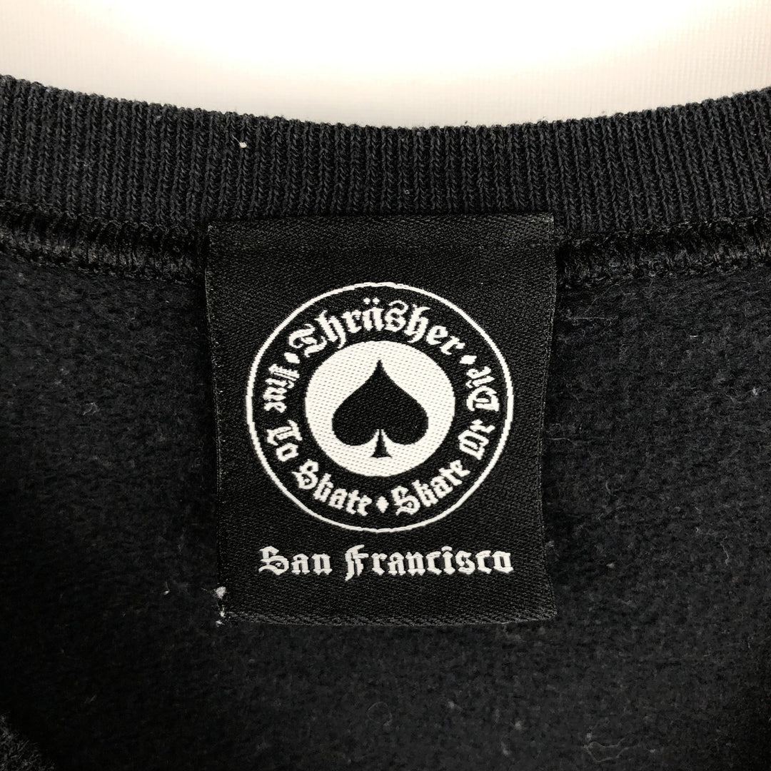 90'S Thrasher logo sweatshirt, men's size L equivalent, vintage. unclear black type Vintage Second Hand