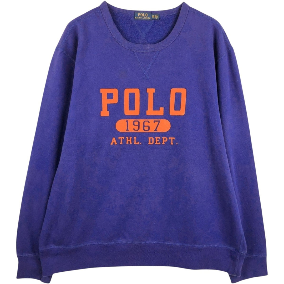Ralph Lauren POLO RALPH LAUREN logo sweatshirt, men's XXL size cotton blue type Vintage Second Hand