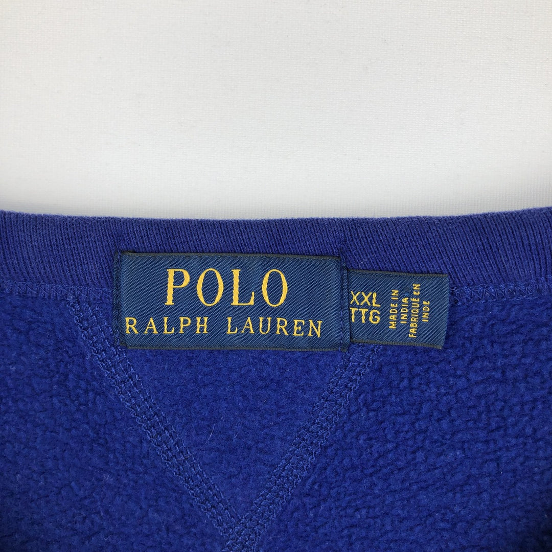 Ralph Lauren POLO RALPH LAUREN logo sweatshirt, men's XXL size cotton blue type Vintage Second Hand