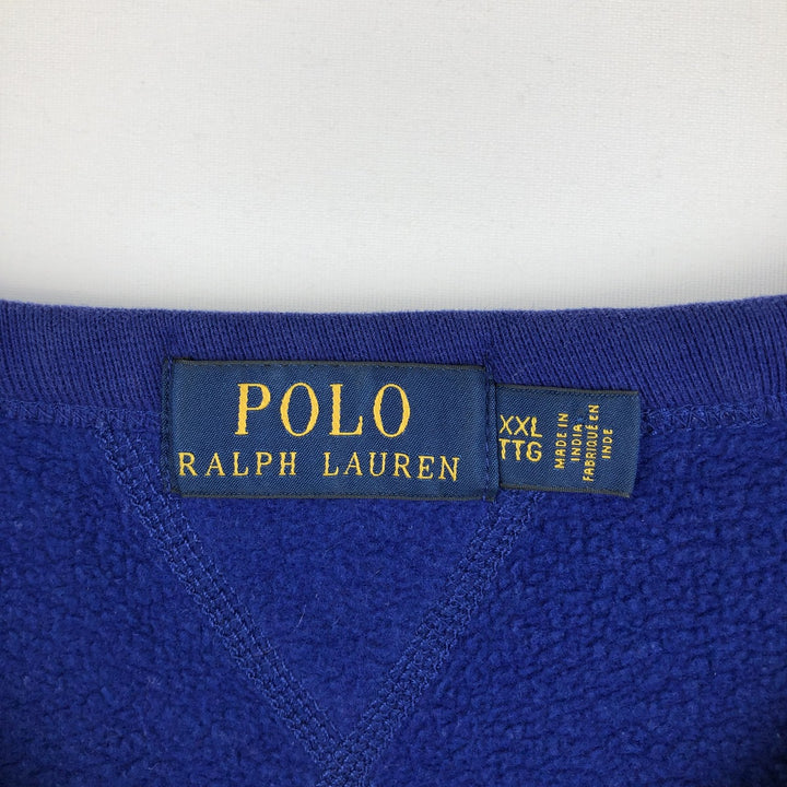 Ralph Lauren POLO RALPH LAUREN logo sweatshirt, men's XXL size cotton blue type Vintage Second Hand