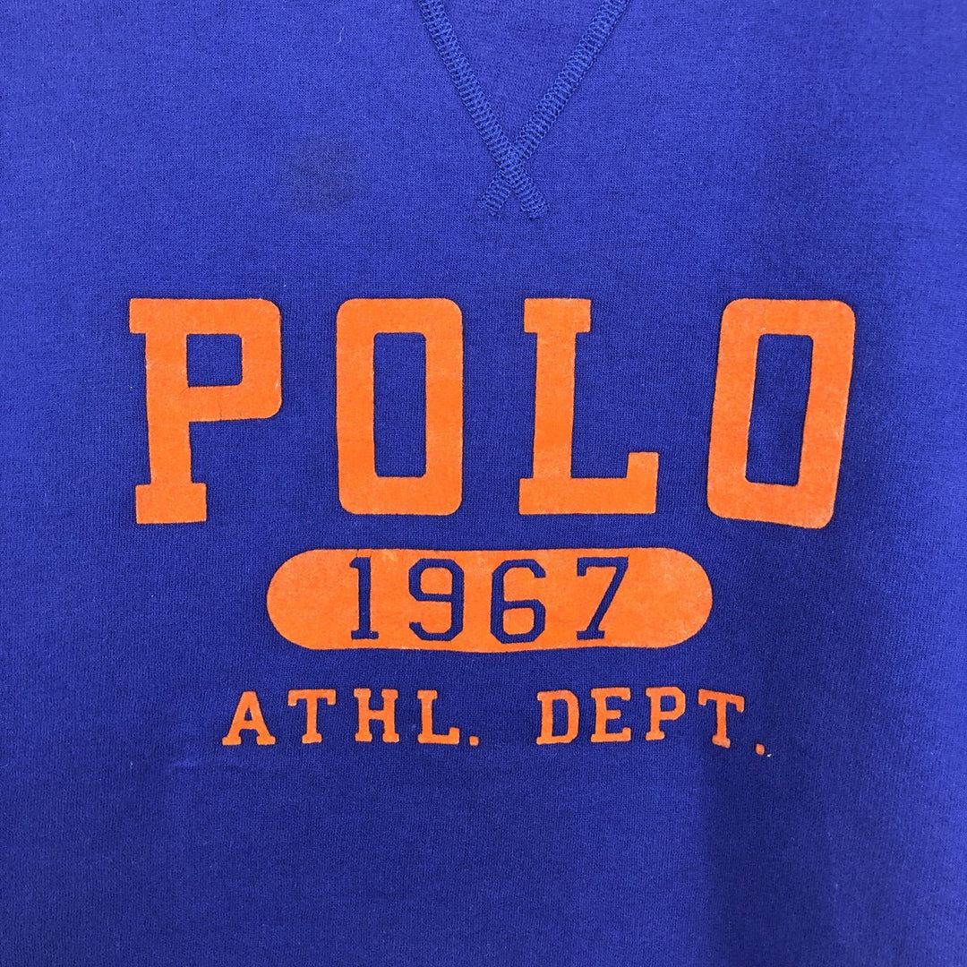Ralph Lauren POLO RALPH LAUREN logo sweatshirt, men's XXL size cotton blue type Vintage Second Hand