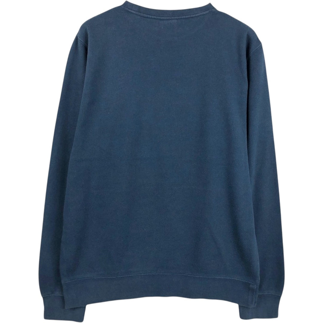 90'S Stussy logo sweatshirt, made in USA, men's size L equivalent, vintage. cotton Navy blue Vintage Second Hand