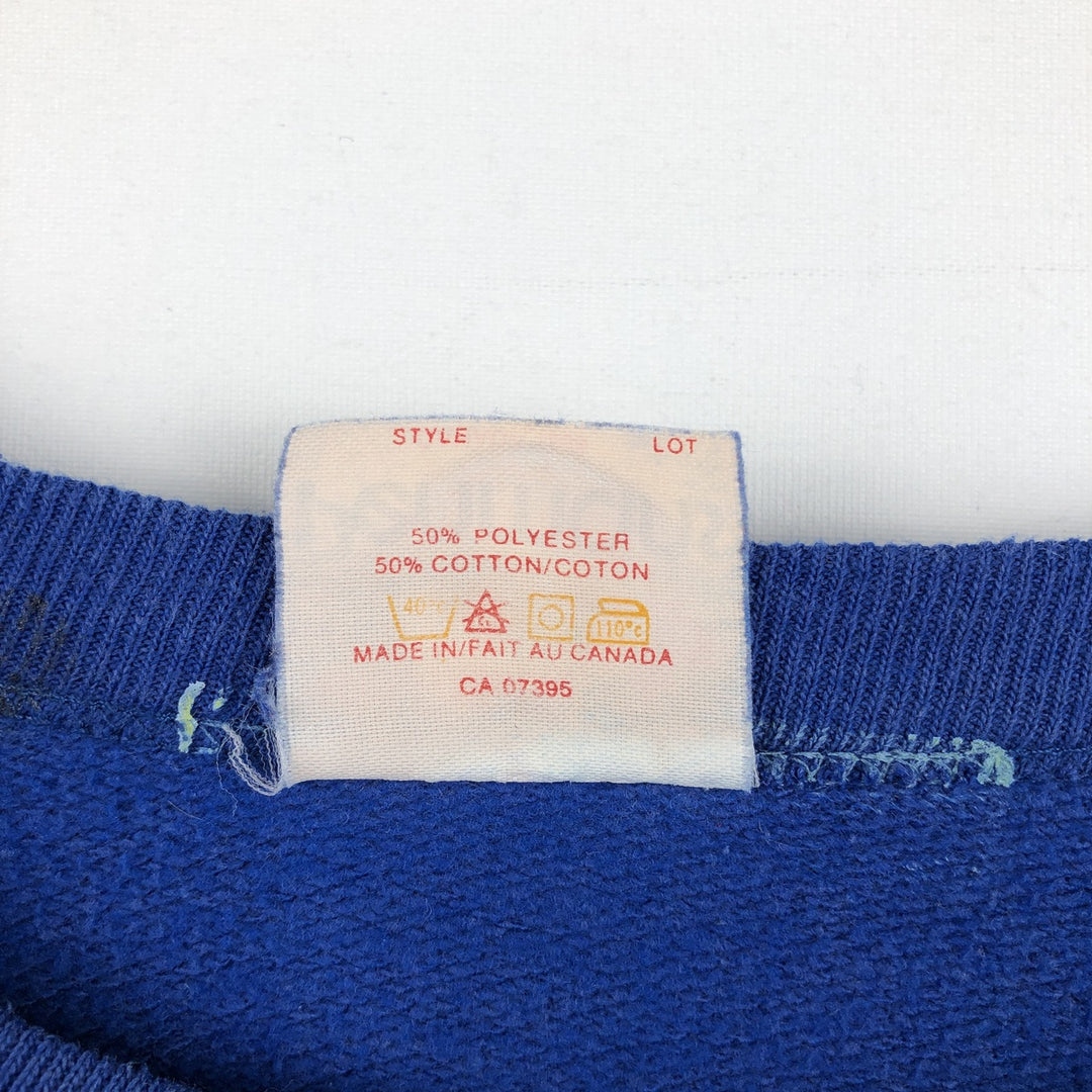 80'S Penmans Printed Sweatshirt, Made in Canada, Men's Size XL (approx.), Vintage polyester blue type Vintage Second Hand