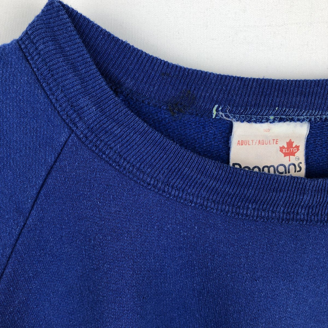 80'S Penmans Printed Sweatshirt, Made in Canada, Men's Size XL (approx.), Vintage polyester blue type Vintage Second Hand