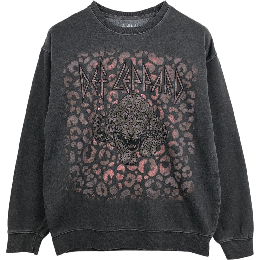 DEF LEPPARD band sweatshirt, men's size S (approx.) cotton Charcoal Vintage Second Hand
