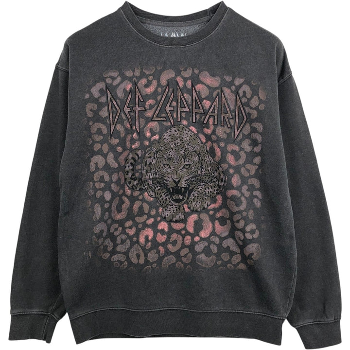 DEF LEPPARD band sweatshirt, men's size S (approx.) cotton Charcoal Vintage Second Hand