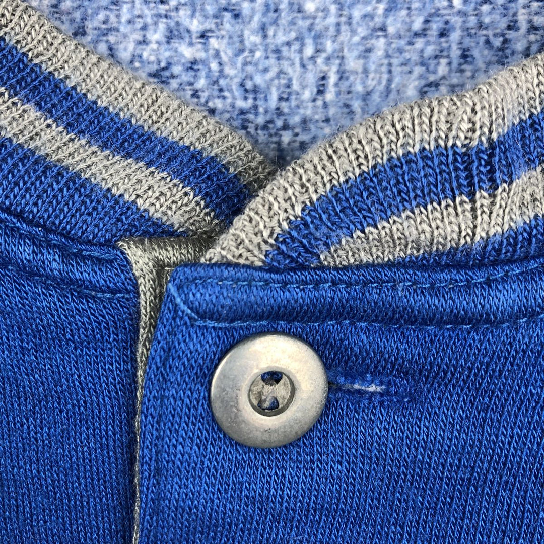 Pierre Cardin striped pattern henley neck sweatshirt, men's size XL. unclear blue type Vintage Second Hand
