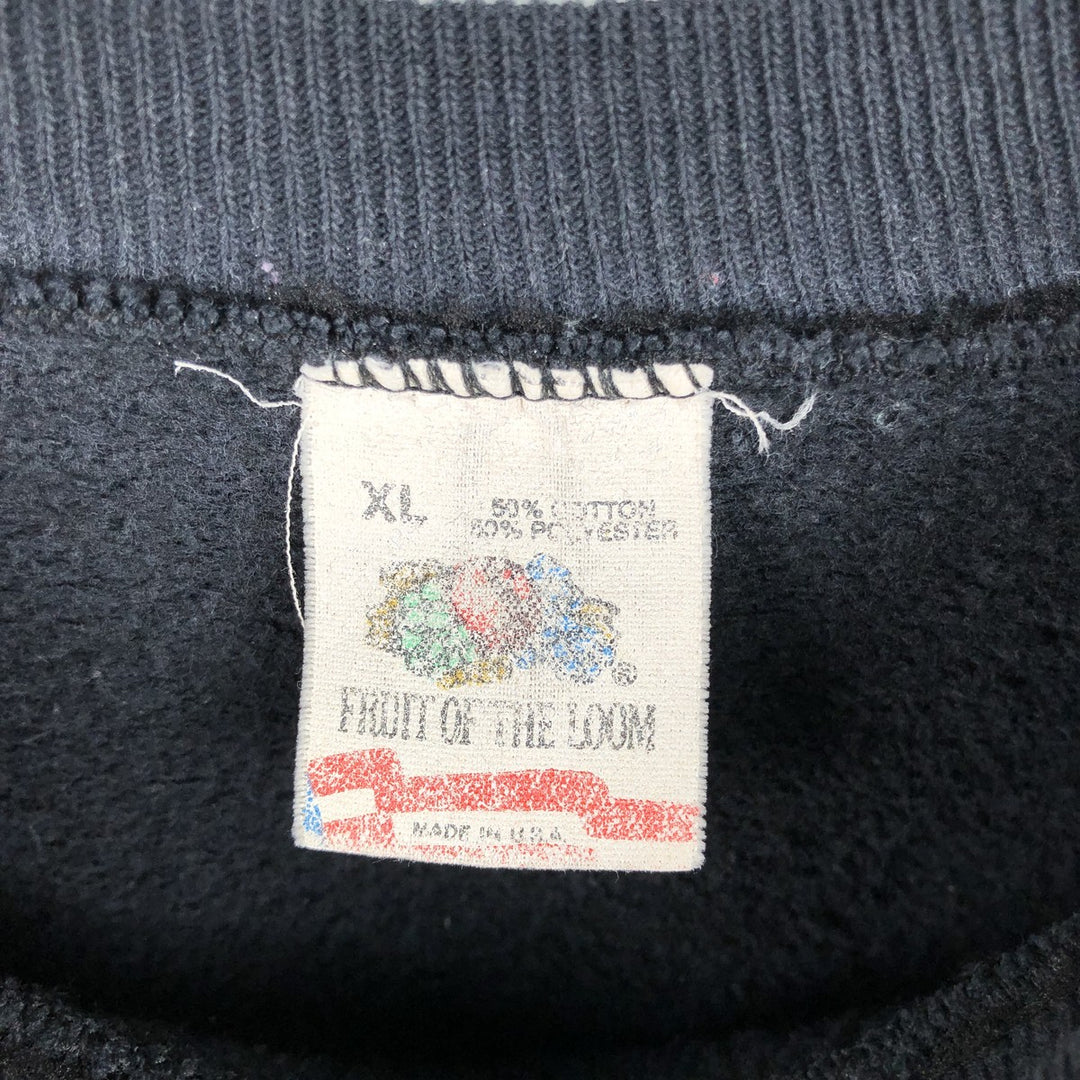 90'S Fruit of the Loom Gulf War Print Sweatshirt, Made in USA, Men's XL equivalent, Vintage cotton black type Vintage Second Hand