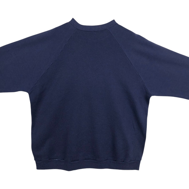 90'S Jerzees Printed Sweatshirt, Made in USA, Men's XL, Vintage unclear navy blue type Vintage Second Hand