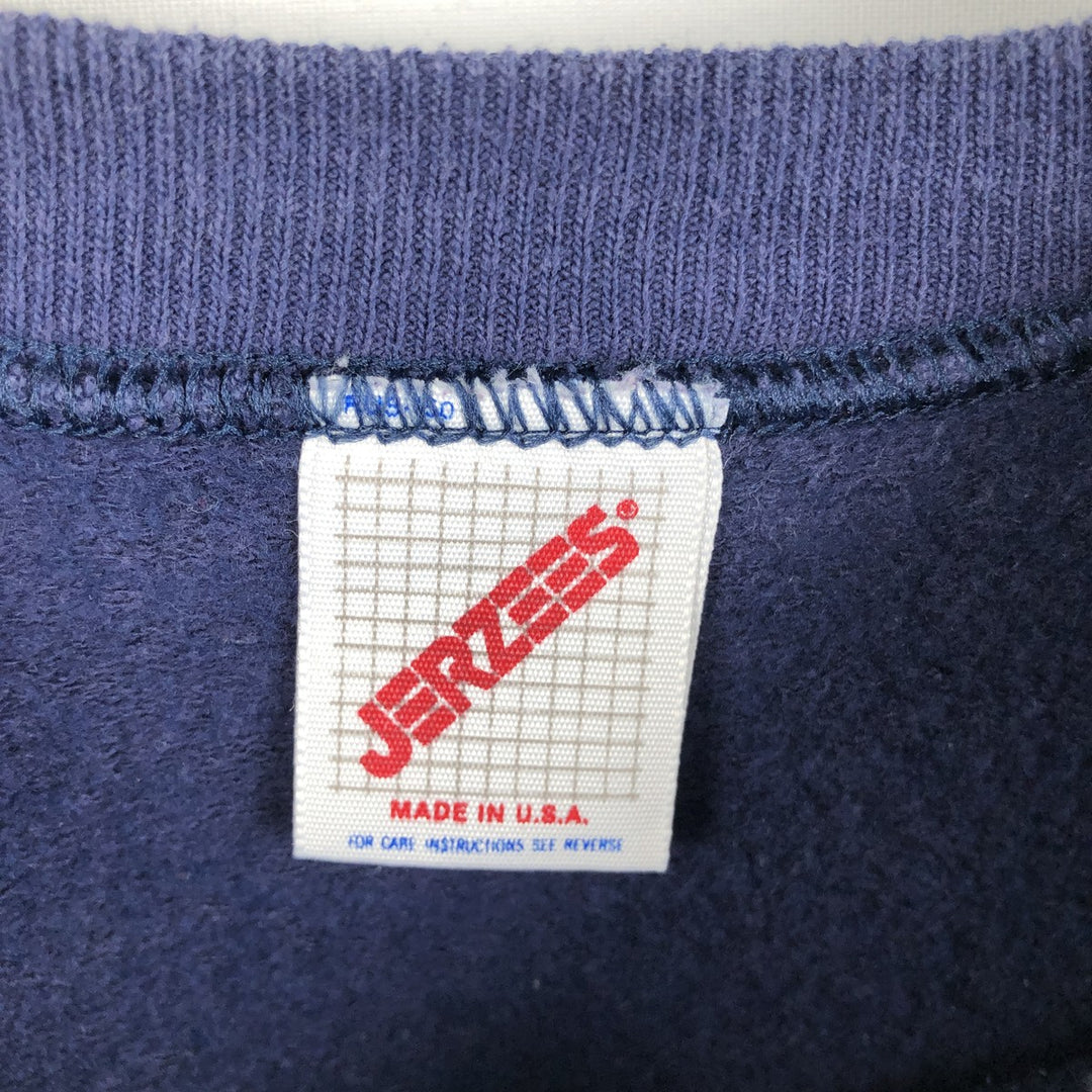90'S Jerzees Printed Sweatshirt, Made in USA, Men's XL, Vintage unclear navy blue type Vintage Second Hand