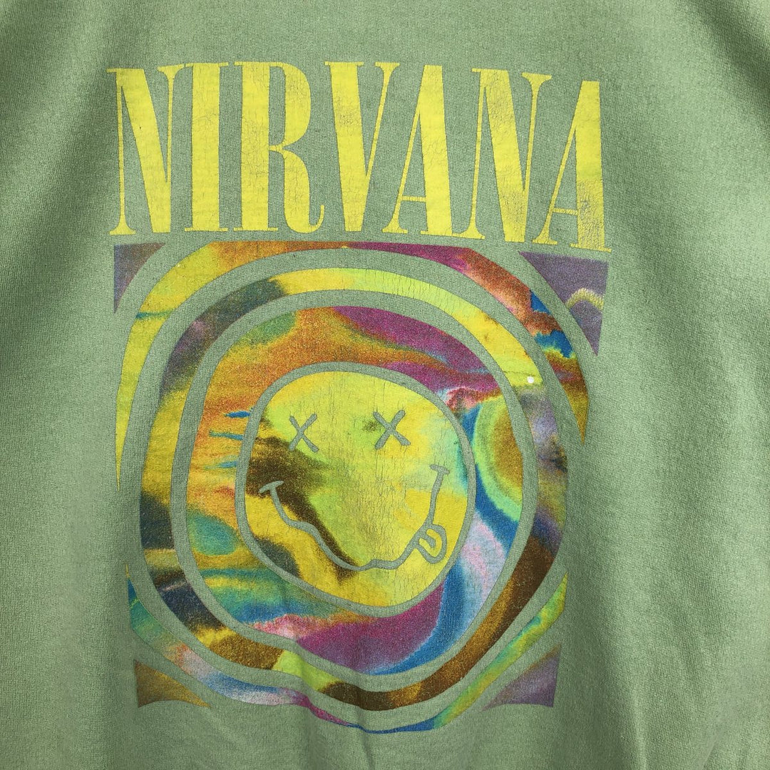 NIRVANA band sweatshirt, men's size XL unclear green type yellow green Vintage Second Hand
