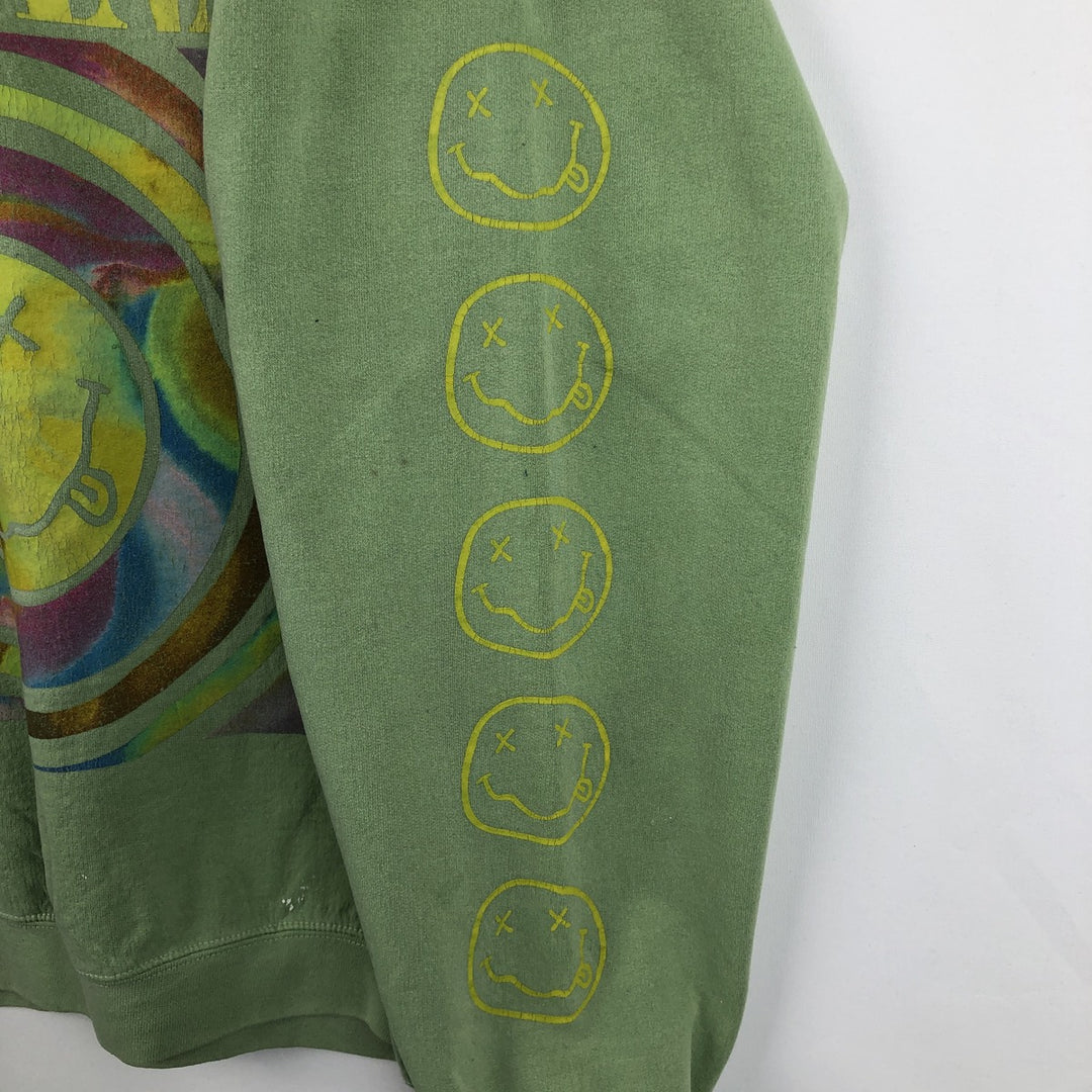 NIRVANA band sweatshirt, men's size XL unclear green type yellow green Vintage Second Hand