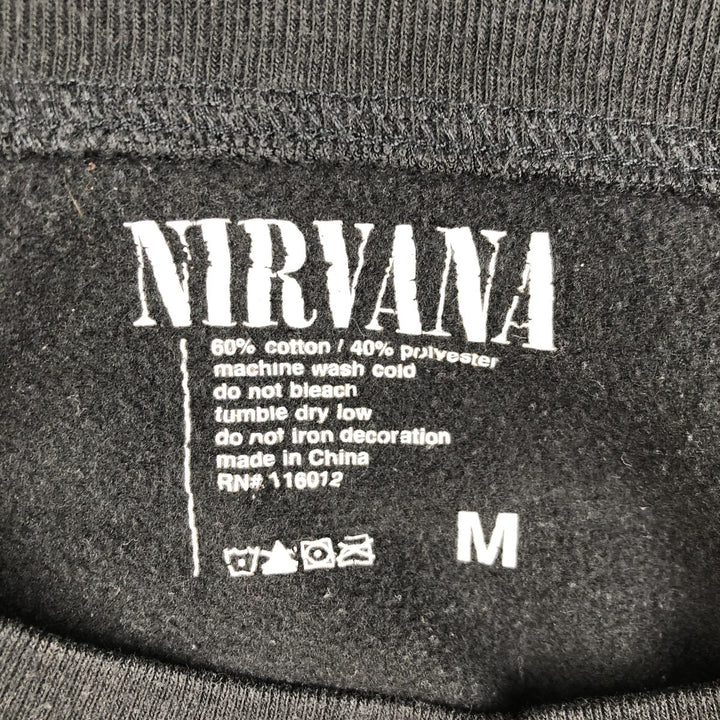 NIRVANA band sweatshirt, men's size M cotton black type Vintage Second Hand
