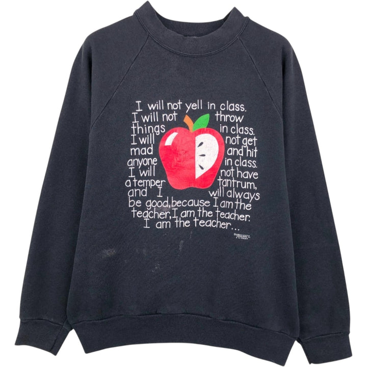 90'S ONEITA POWER-SWEATS Printed Sweatshirt Trainer Made in USA Men's Size L Vintage cotton black type Vintage Second Hand