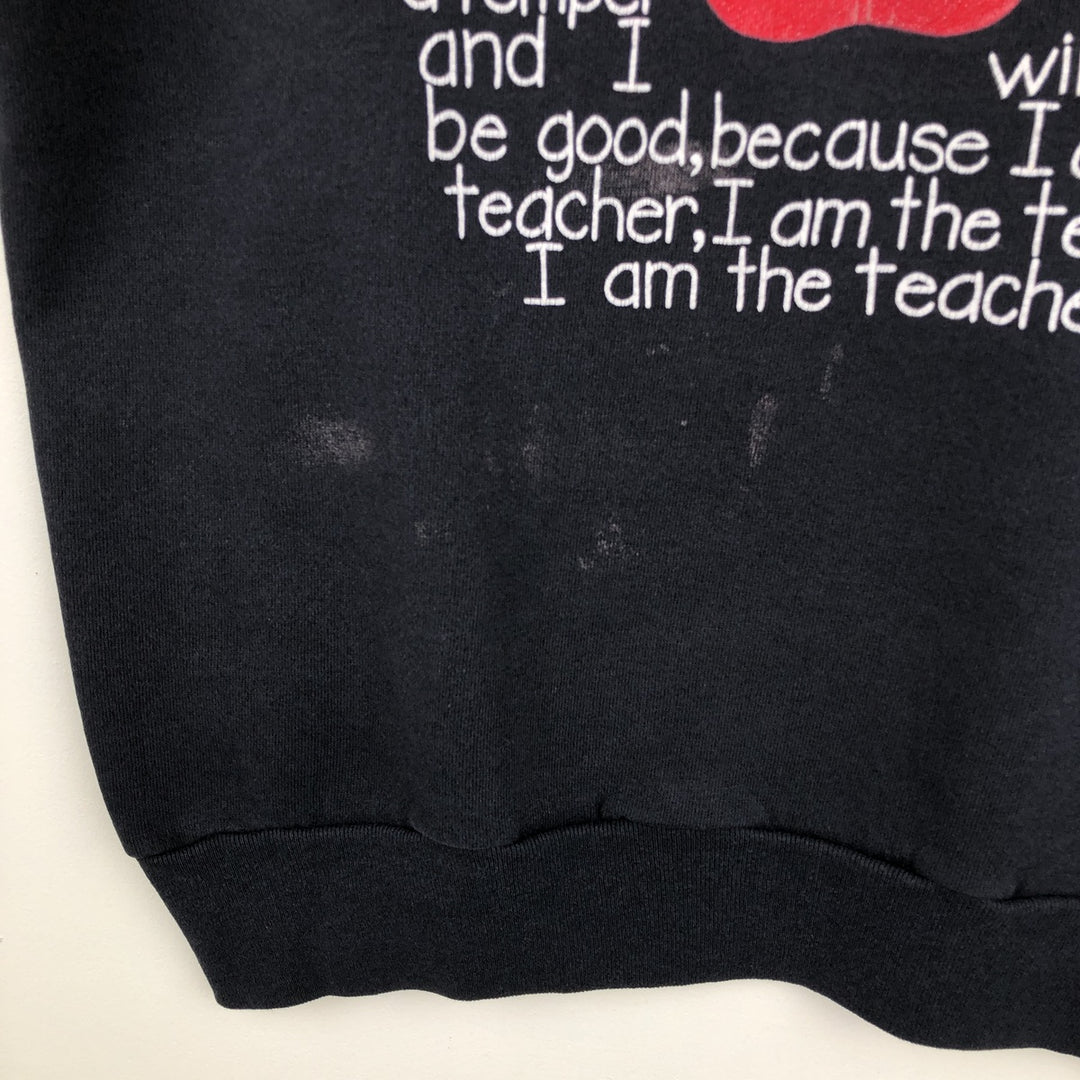 90'S ONEITA POWER-SWEATS Printed Sweatshirt Trainer Made in USA Men's Size L Vintage cotton black type Vintage Second Hand