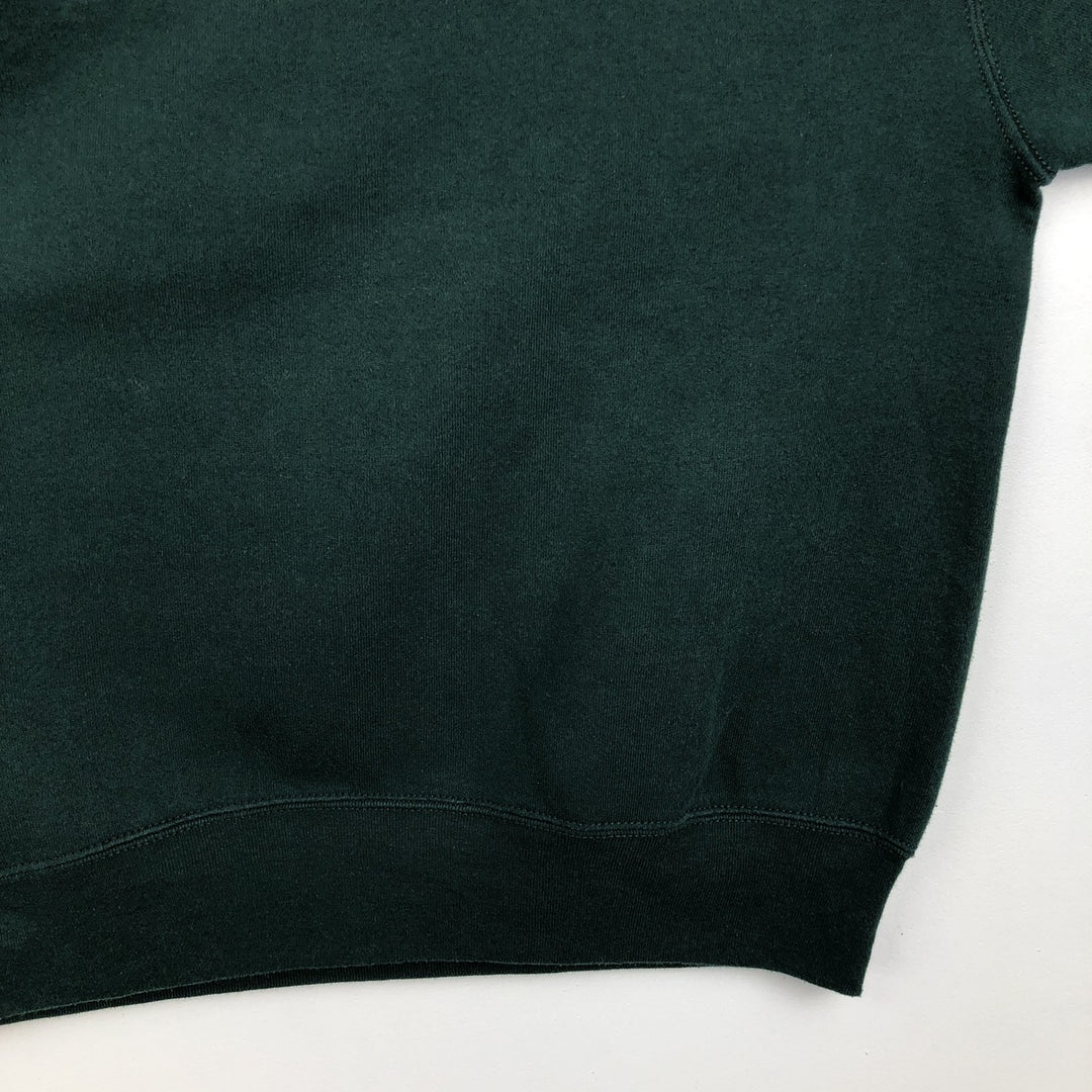 90'S Fruit of the Loom printed sweatshirt, made in the USA, men's XL size, vintage cotton green type Vintage Second Hand