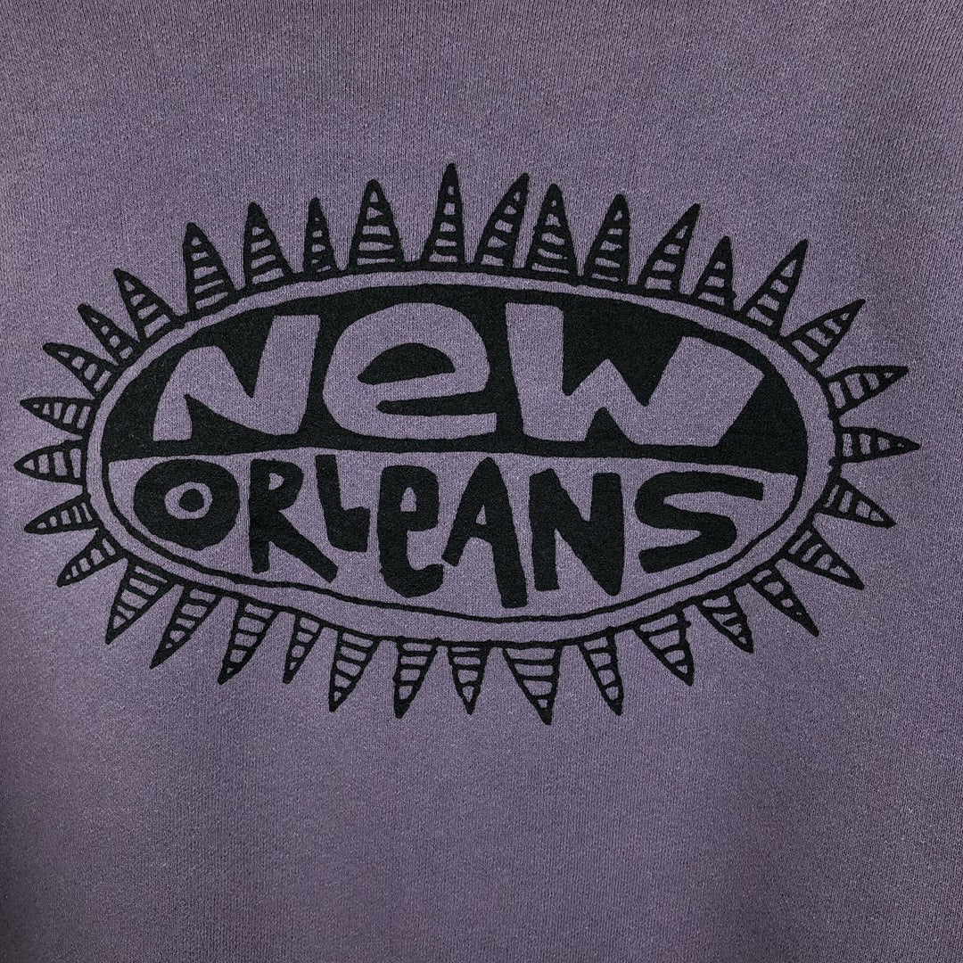 90'S ONEITA POWER-SWEATS Printed Sweatshirt, Made in USA, Men's XXL equivalent, Vintage cotton purple type Vintage Second Hand