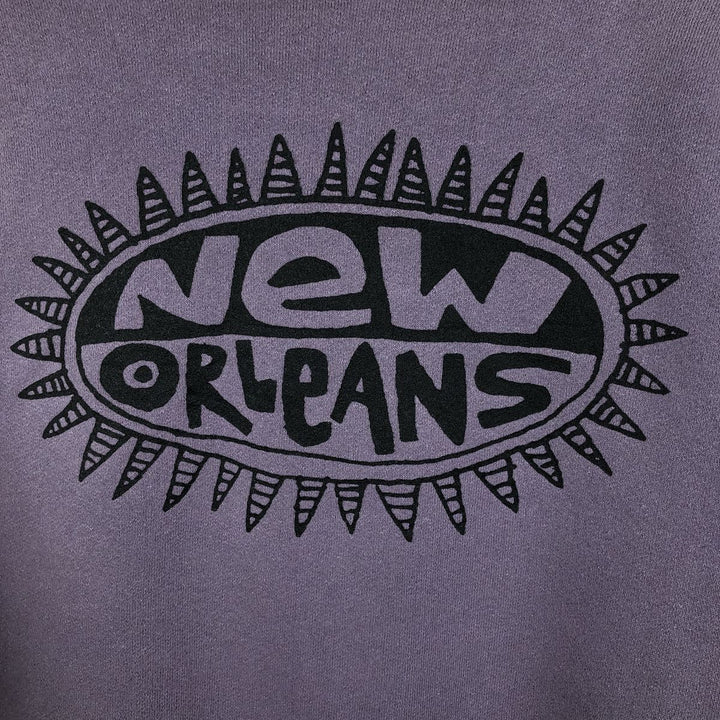 90'S ONEITA POWER-SWEATS Printed Sweatshirt, Made in USA, Men's XXL equivalent, Vintage cotton purple type Vintage Second Hand
