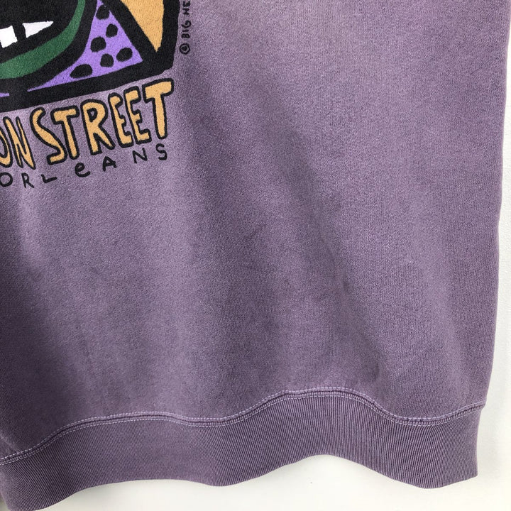 90'S ONEITA POWER-SWEATS Printed Sweatshirt, Made in USA, Men's XXL equivalent, Vintage cotton purple type Vintage Second Hand
