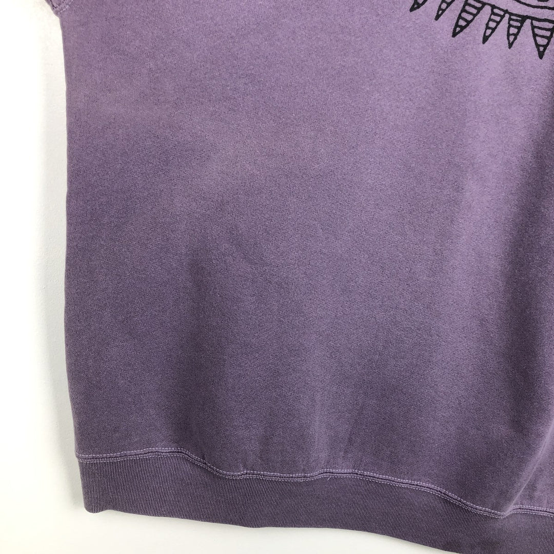 90'S ONEITA POWER-SWEATS Printed Sweatshirt, Made in USA, Men's XXL equivalent, Vintage cotton purple type Vintage Second Hand