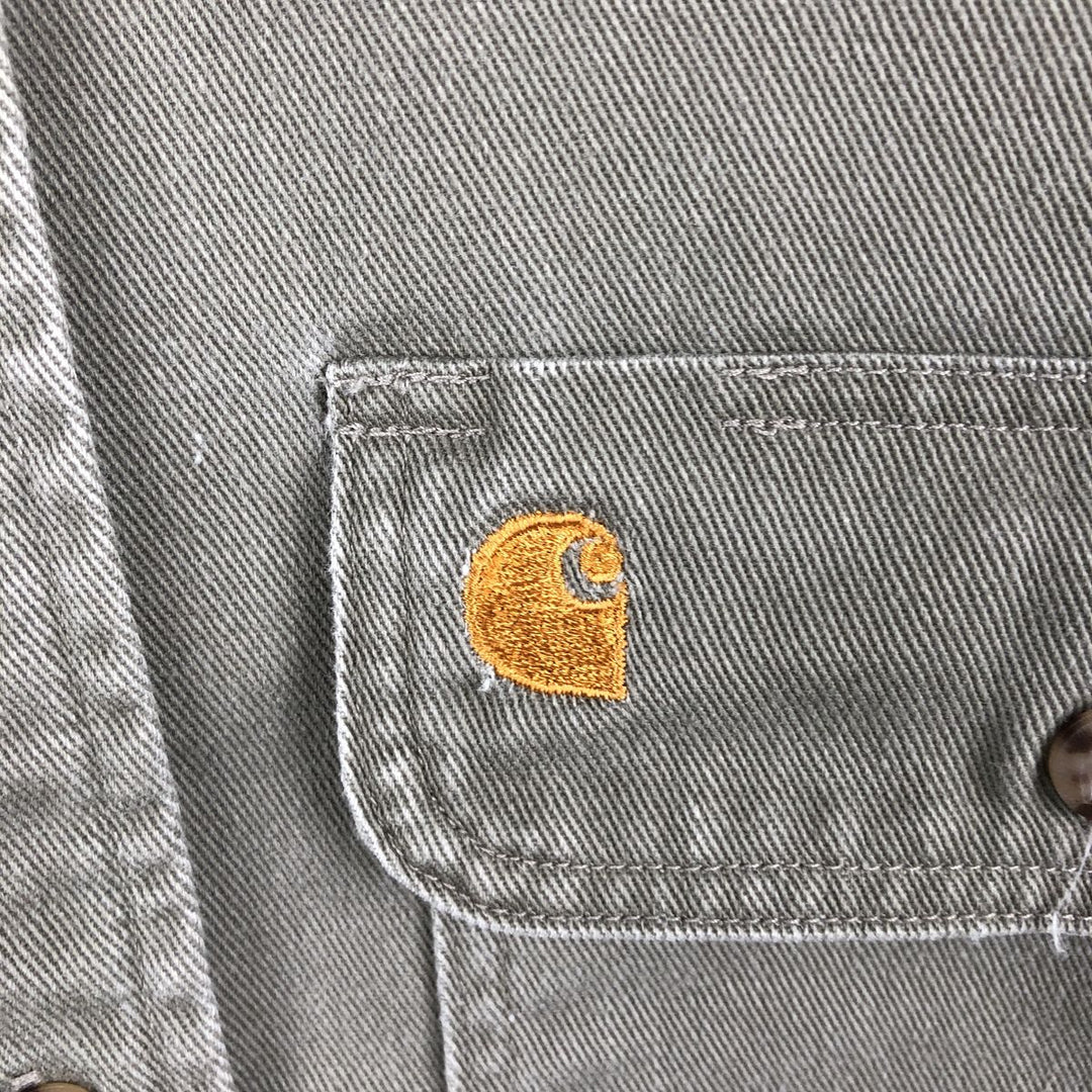 Carhartt Long Sleeve Work Shirt, Men's Size L unclear brown type Vintage Second Hand