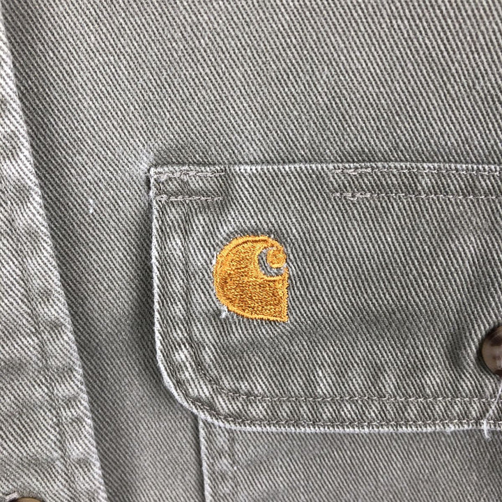 Carhartt Long Sleeve Work Shirt, Men's Size L unclear brown type Vintage Second Hand