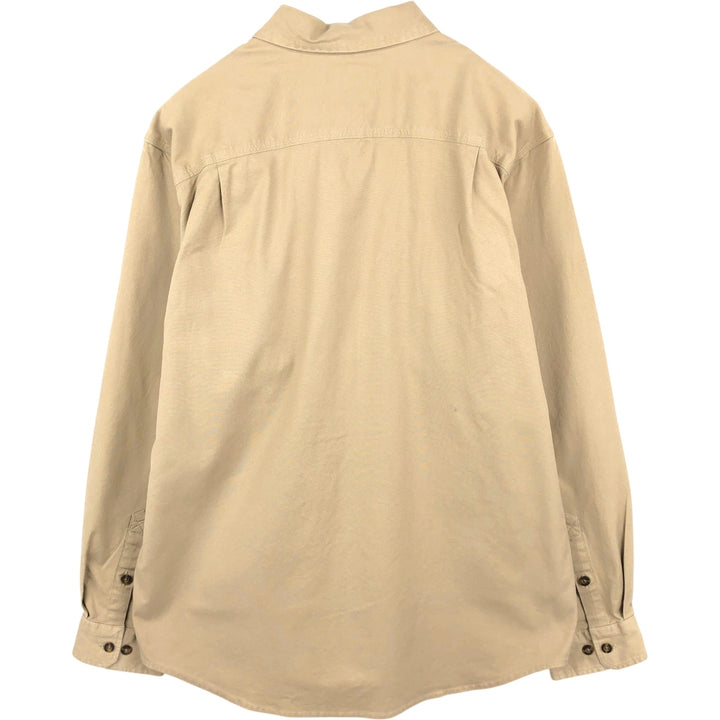Carhartt Relaxed Fit Long Sleeve Button-Down Work Shirt, Men's Size L unclear beige type brown Vintage Second Hand