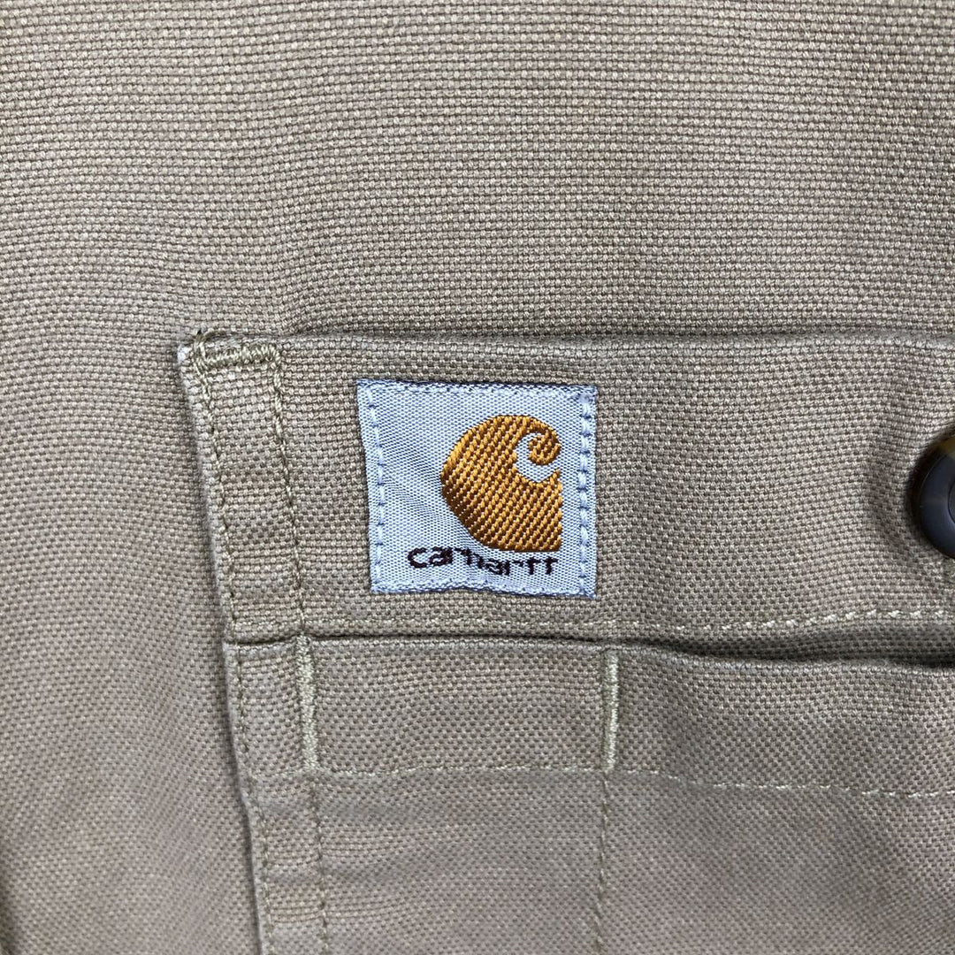 Carhartt Relaxed Fit Long Sleeve Button-Down Work Shirt, Men's Size L unclear beige type brown Vintage Second Hand
