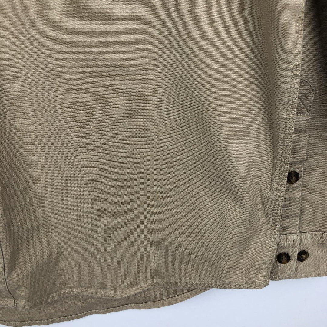 Carhartt Relaxed Fit Long Sleeve Button-Down Work Shirt, Men's Size L unclear beige type brown Vintage Second Hand