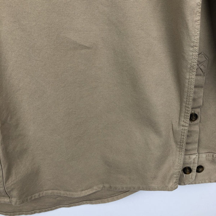 Carhartt Relaxed Fit Long Sleeve Button-Down Work Shirt, Men's Size L unclear beige type brown Vintage Second Hand