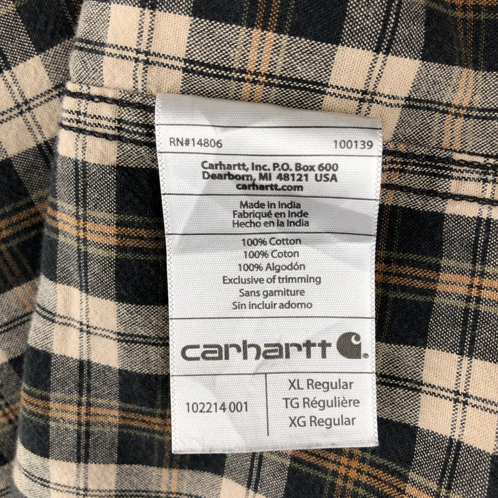Carhartt Relaxed Fit Long Sleeve Button Down Work Shirt, Men's XL cotton black type Vintage Second Hand