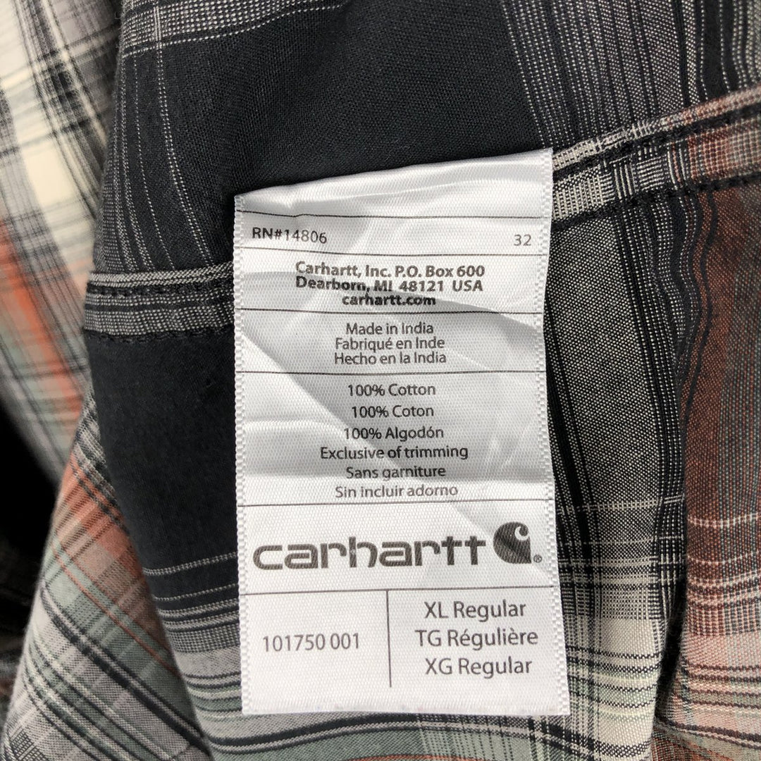Carhartt Relaxed Fit Long Sleeve Button Down Work Shirt, Men's XL cotton Charcoal Vintage Second Hand